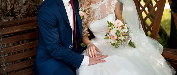 Bride and wedding bouquet
