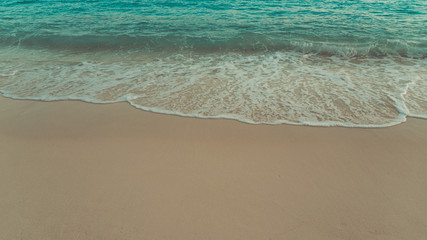 Seashore sand beach in vintage style.