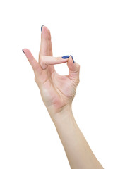 Female Yoga mudra hand