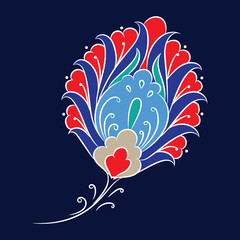 Iznik style floral drawing
