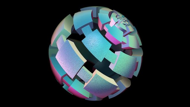 Rotating   3D  Ball -   Abstract Loop Video Footage with Alpha Channel