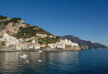 Fototapeta na wymiar Amalfi beautiful coast view in south Italy