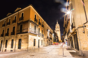 Fototapeta na wymiar Night street in Salamanca