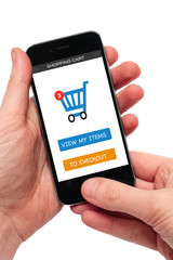 shopping cart on mobile phone