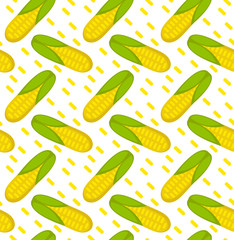 Corn seamless pattern. Maize endless background, texture. Vegetable backdrop. Vector illustration
