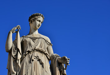 Classical goddess statue in Rome (with copy space)
