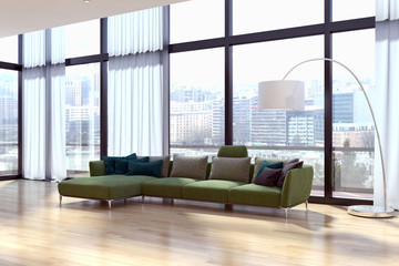 Fototapeta premium Soggiorno moderno con parquet