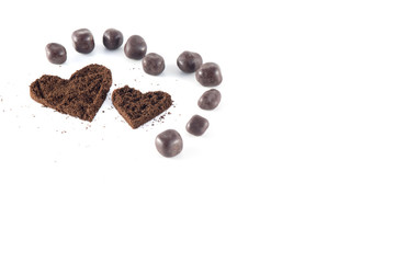 Grinded Coffee Love Decoration and Chocolate