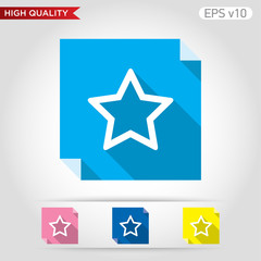 Colored icon or button of star symbol with background