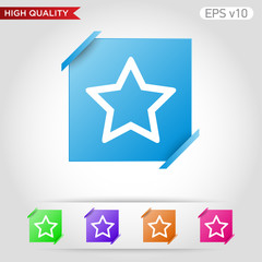 Colored icon or button of star symbol with background