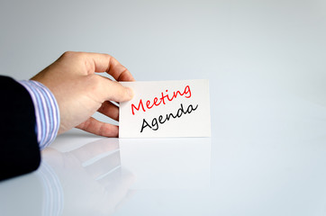 Meeting agenda text concept