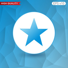 Colored icon or button of star symbol with background