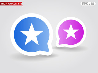 Colored icon or button of star symbol with background