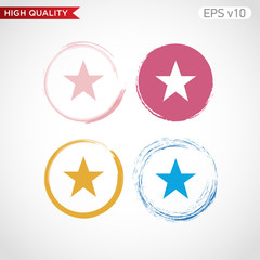 Colored icon or button of star symbol with background