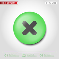 Obraz premium Colored icon or button of cross or delete symbol with background