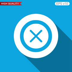 Fototapeta premium Colored icon or button of cross or delete symbol with background