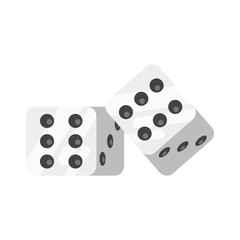 Vector flat style illustration of dice. 