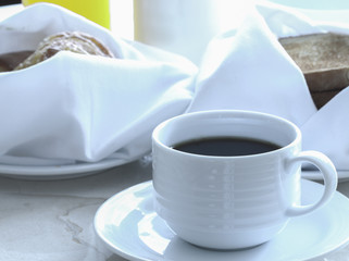 coffee and bread breakfast.