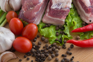 Свинина с овощами и специями