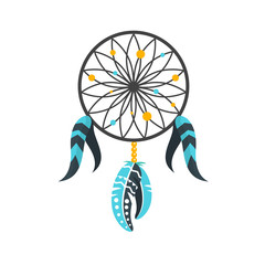 Obraz premium Vector flat style illustration of dream cather.