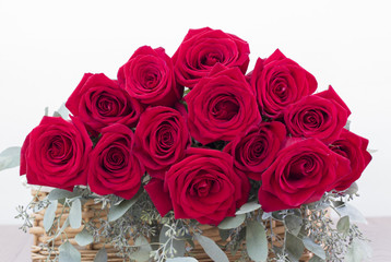 Red roses bouquet isolated on the white background