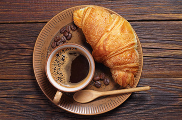 Coffee with croissant