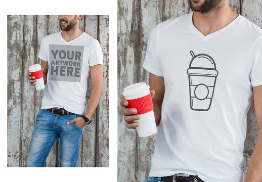 Man in White Shirt Mockup 1