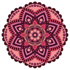 Oriental pattern. Traditional round coloring ornament. Mandala.