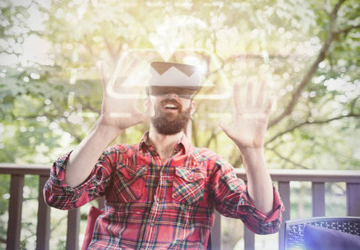 VR User Outdoors Mockup