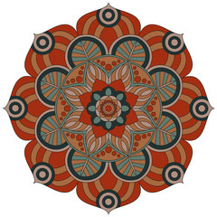 Oriental pattern. Traditional round coloring ornament. Mandala.