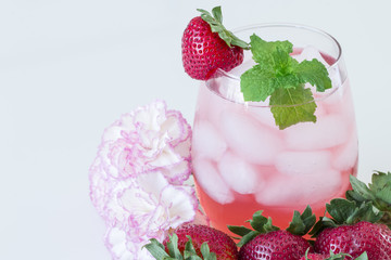 Fresh strawberry juice.