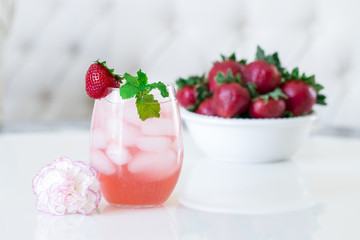 Fresh strawberry juice