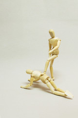 Wooden Doll in Action