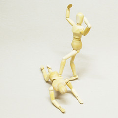 Wooden Doll in Action