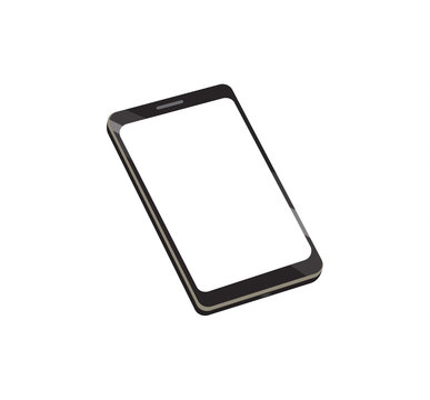 Flat vector image of a smartphone with a blank screen