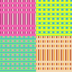 Set of checkered seamless backgrounds