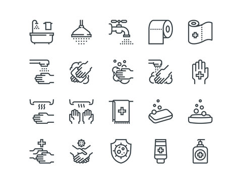 Hygiene. Set of outline vector icons