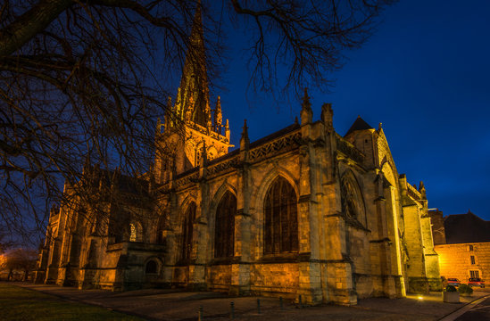 Cathedral church Notre Dame in Carentan,Normandy,France