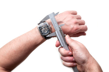 hands measuring watch