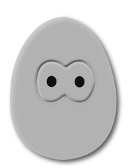 Easter eggs on a white background.chicken looking out of eggshell