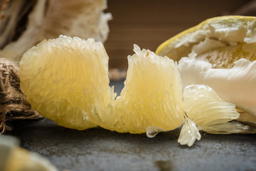 Raw and juicy pomelo grapefruit