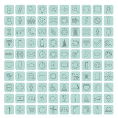 Thin Line Icons Vector Illustration