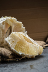 Raw and juicy pomelo grapefruit