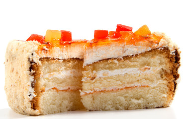 Festive homemade cake, sweet pastry, covered with icing