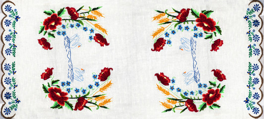 Ukrainian folk embroidery, handmade