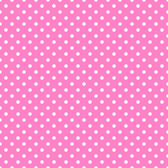 Pink background. Seamless polka dot pattern. （ピンクの水玉模様） © mark.f