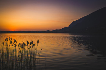 Fototapeta premium Sunset on the lake