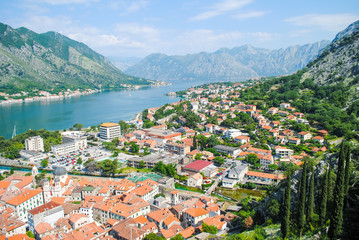 Naklejka na ściany i meble The beautiful Bay of Kotor in Montenegro.