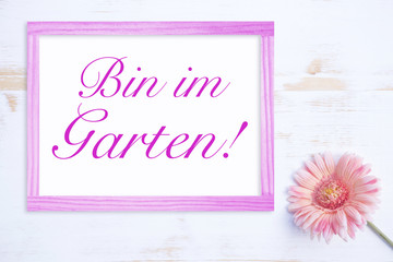 pink flower and german words for In The Garden