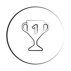 Black ink style Trophy icon with circle